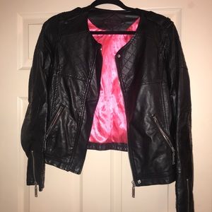 Black leather jacket